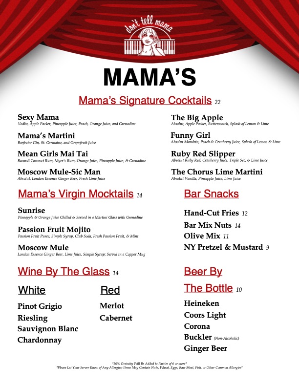 DTM Cabaret Menu – 1